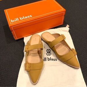 Bill Blass Sharie Pointed Toe Honey Brown Mustard Flats 7.5